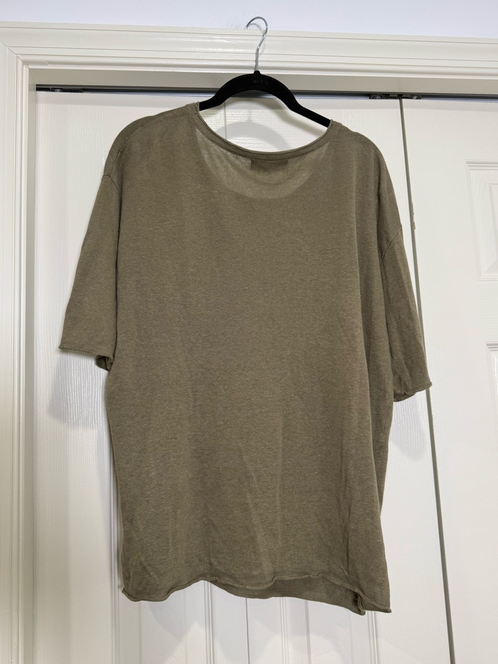 By Together Linen Blend Short Sleeve Relaxed Crew Tee Green Size Small - Picture 2 of 4